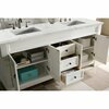 James Martin Vanities Brookfield 72in Double Vanity, Bright White w/ 3 CM Eternal Jasmine Pearl Quartz Top 147-V72-BW-3EJP